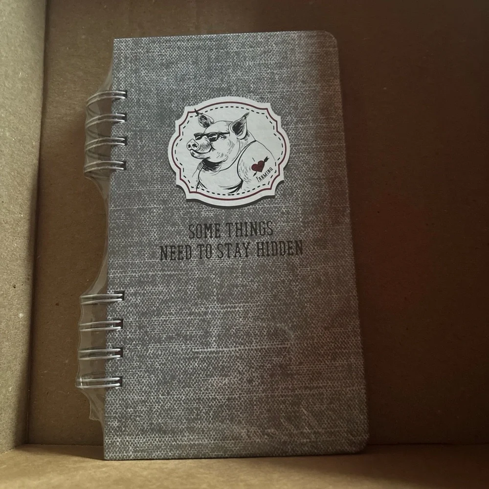 Bella Bug password book w/ 14 tabs Gray Spiral Notebook with Pig Design